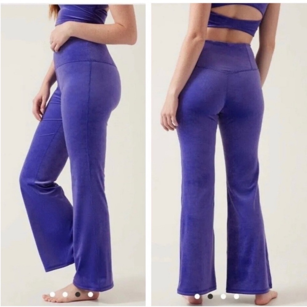 {Athleta} Elation Velvet Flare Pant in Purple - Womens Small